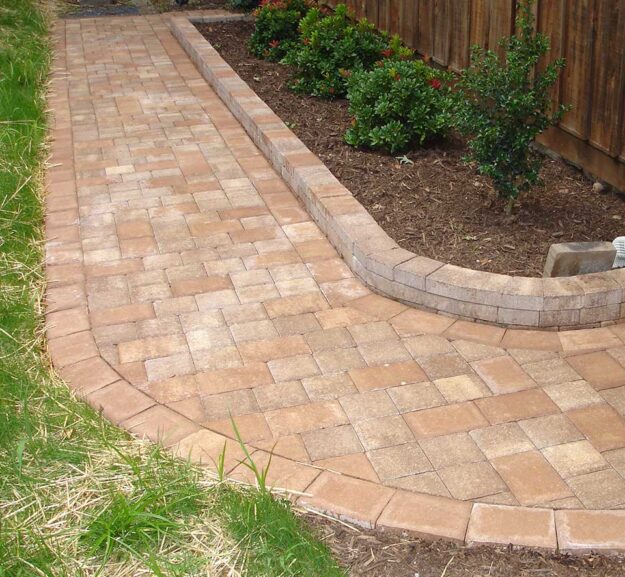 Custom walkway with landscape design