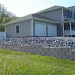 Retaining wall with rip-rap