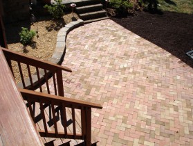 Herringbone patterned patio