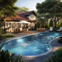 Rendering of a fiberglass pool